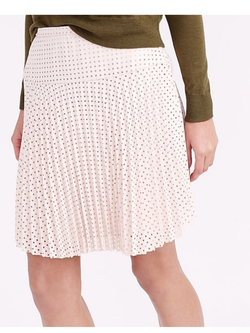 J Crew Laser-Cut Pleated Skirt